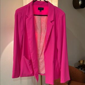 “Skies Are Blue”Vibrant Pink blazer 1X plus